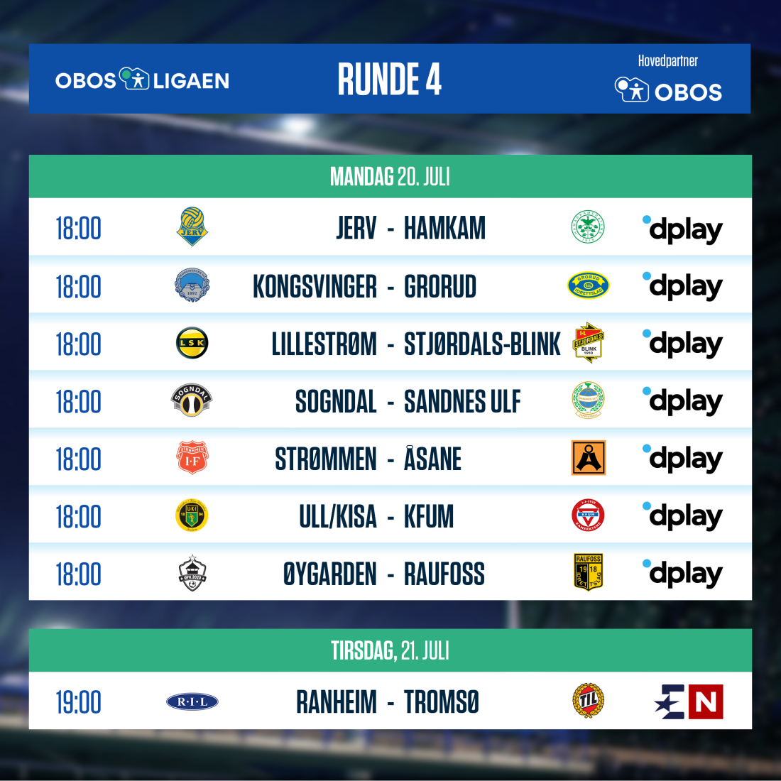 OBOS-ligaen - 2020 - Runde 4