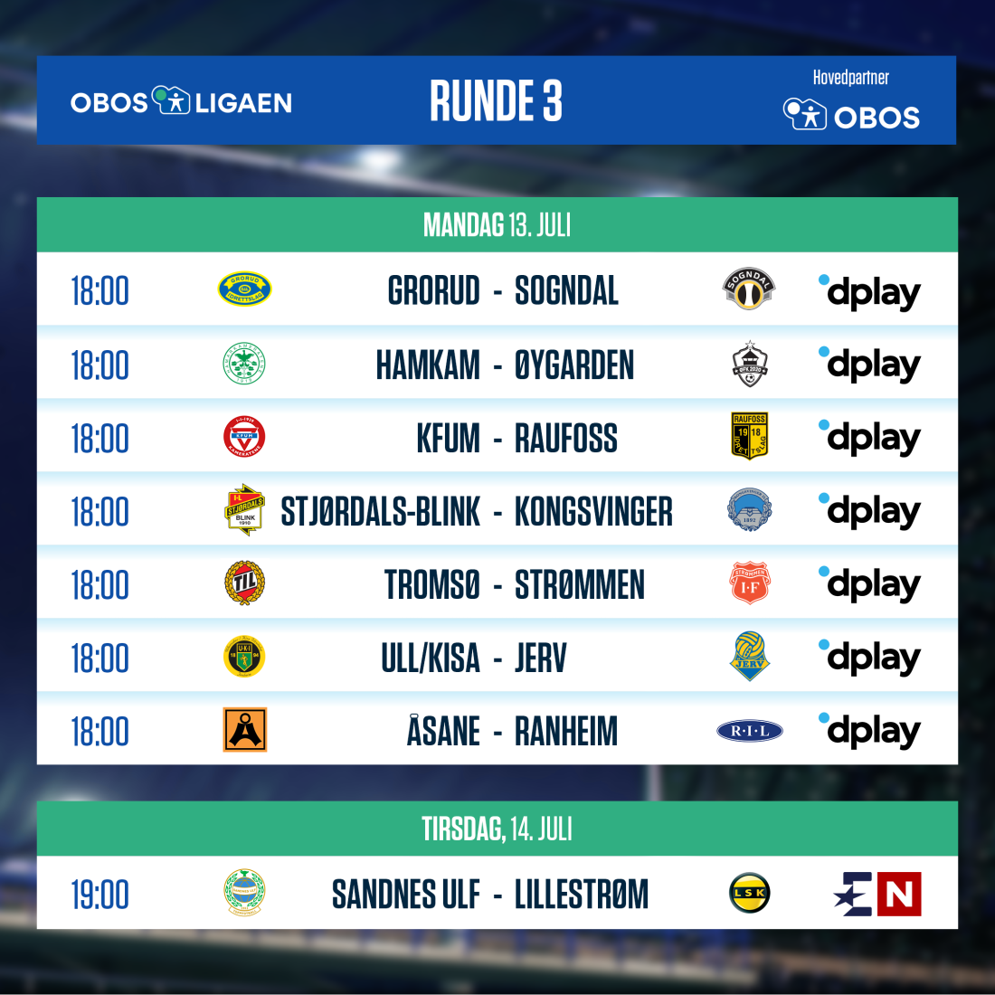 OBOS-ligaen - 2020 - Runde 3