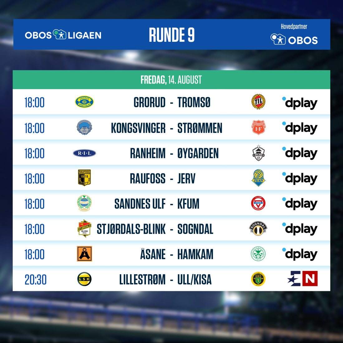 OBOS-ligaen - 2020 - Runde 9