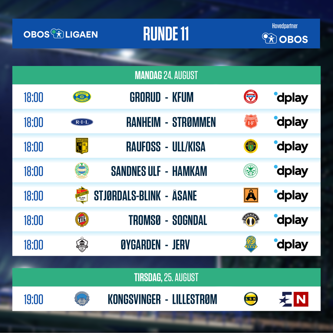 OBOS-ligaen - 2020 - Runde 11