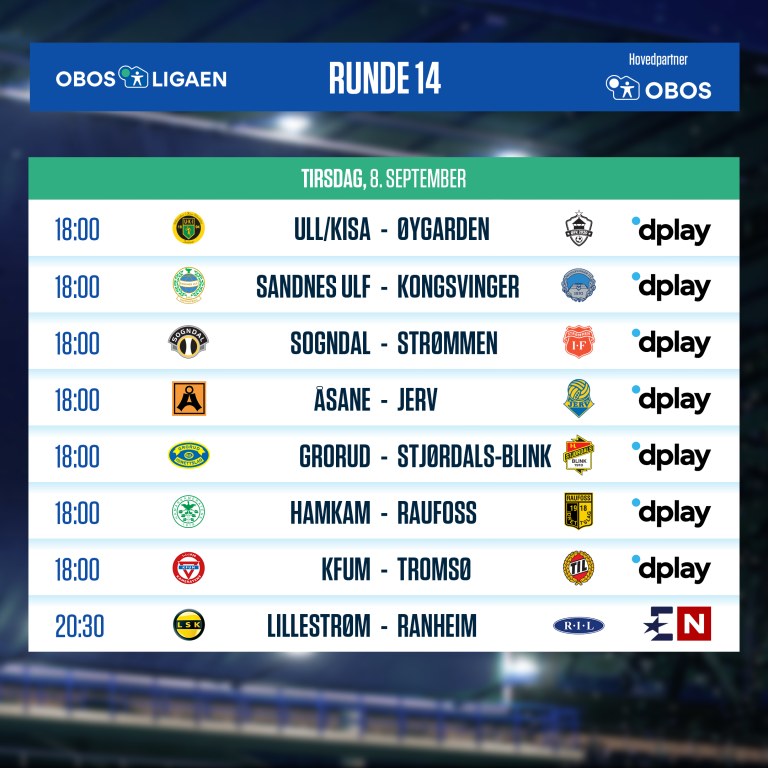 OBOS-ligaen - 2020 - Runde 14