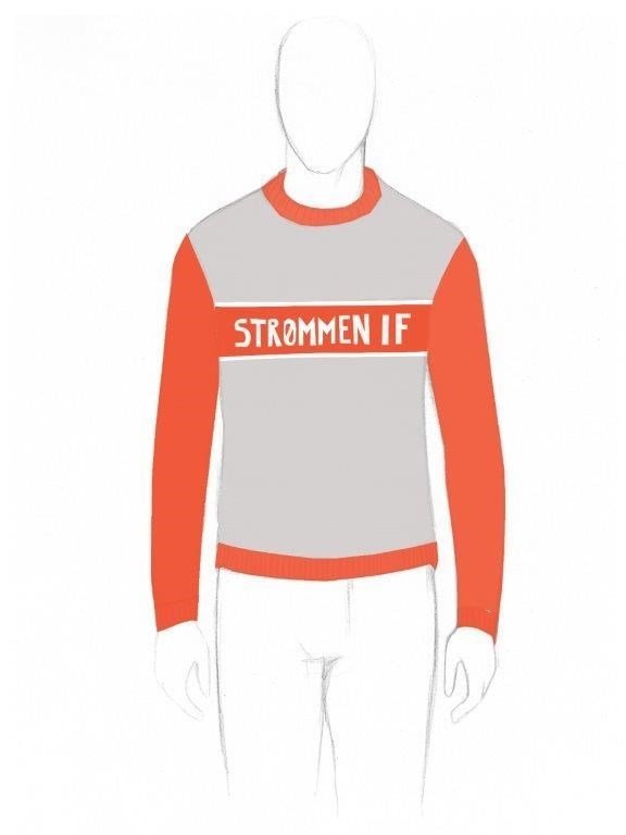 Strømmen IF sitt bidrag, med utgangspunkt i et design av Kaja Sølvesen