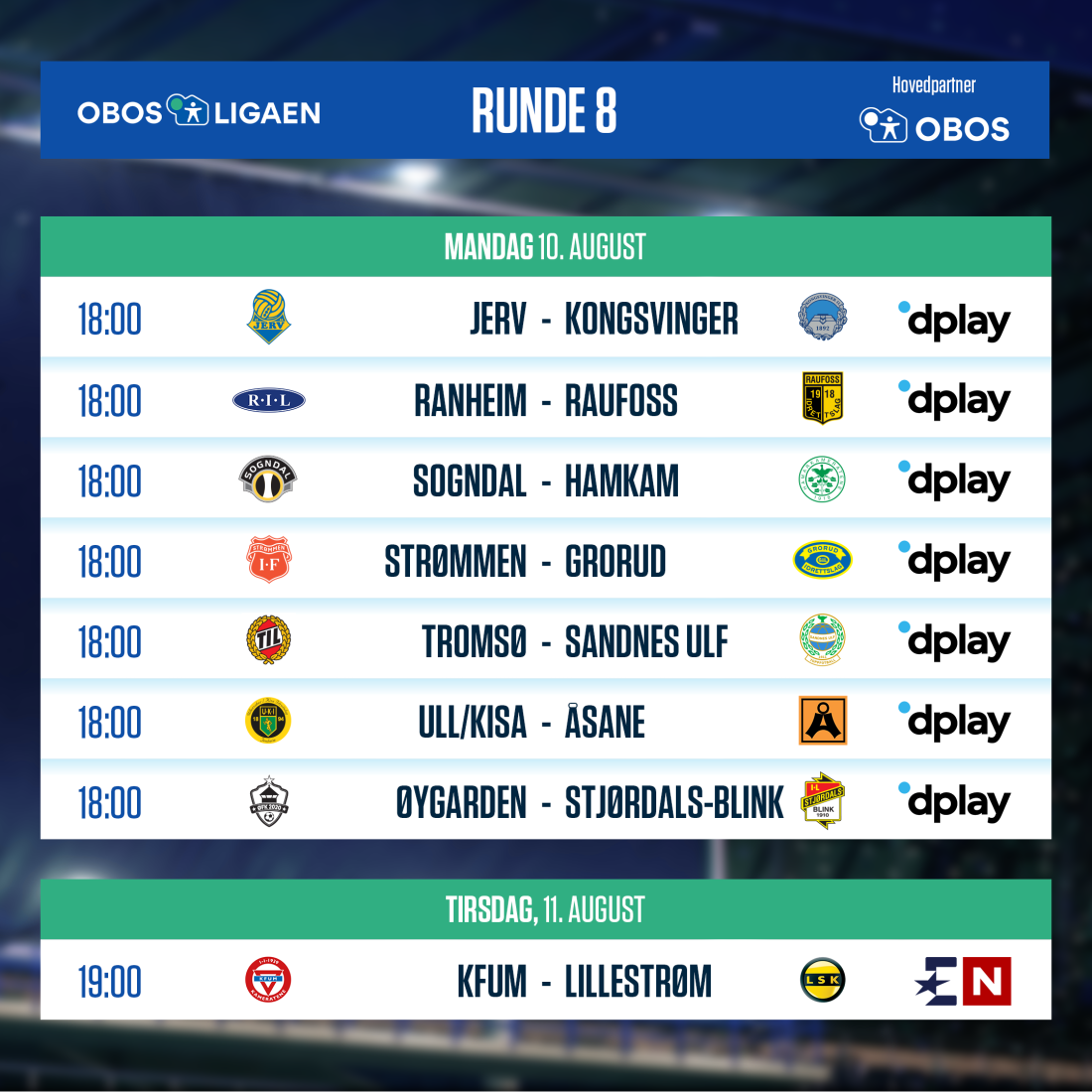 OBOS-ligaen - 2020 - Runde 8