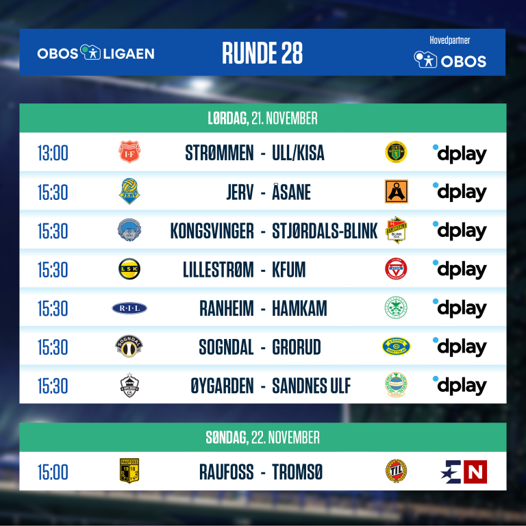 OBOS-ligaen - 2020 - Runde 28