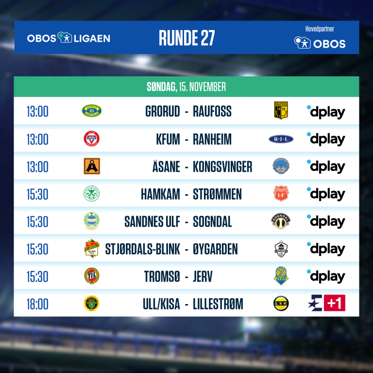 OBOS-ligaen - 2020 - Runde 27