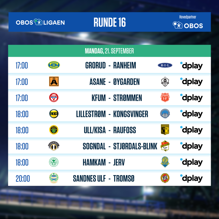 OBOS-ligaen - 2020 - Runde 16