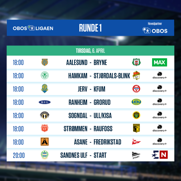 OBOS-ligaen - 2021 - Runde 1
