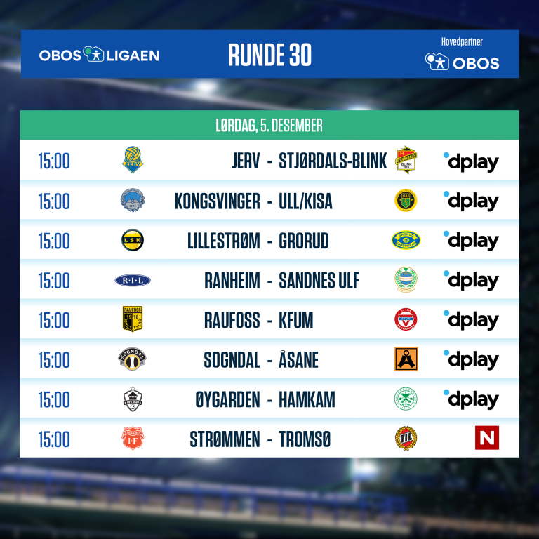 OBOS-ligaen - 2020 - Runde 30
