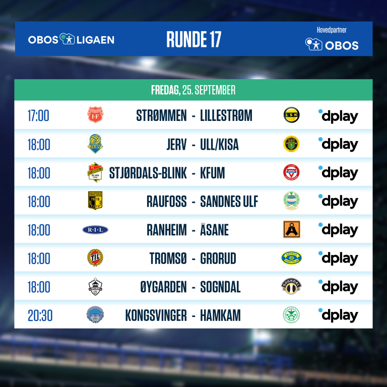 OBOS-ligaen - 2020 - Runde 17